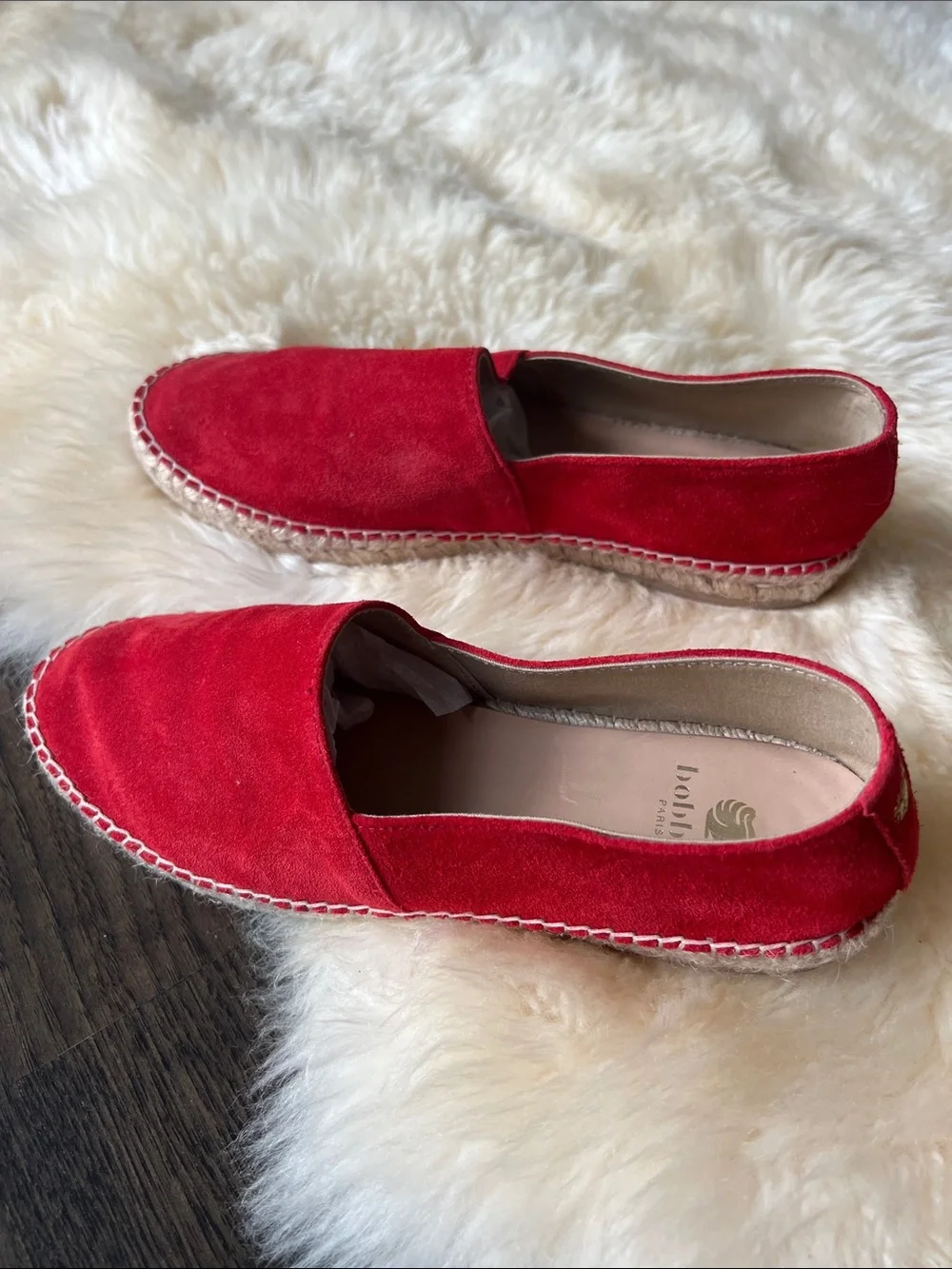 Bobbie's Paris La Solaire Suede Espadrille in Blood Orange Size 38